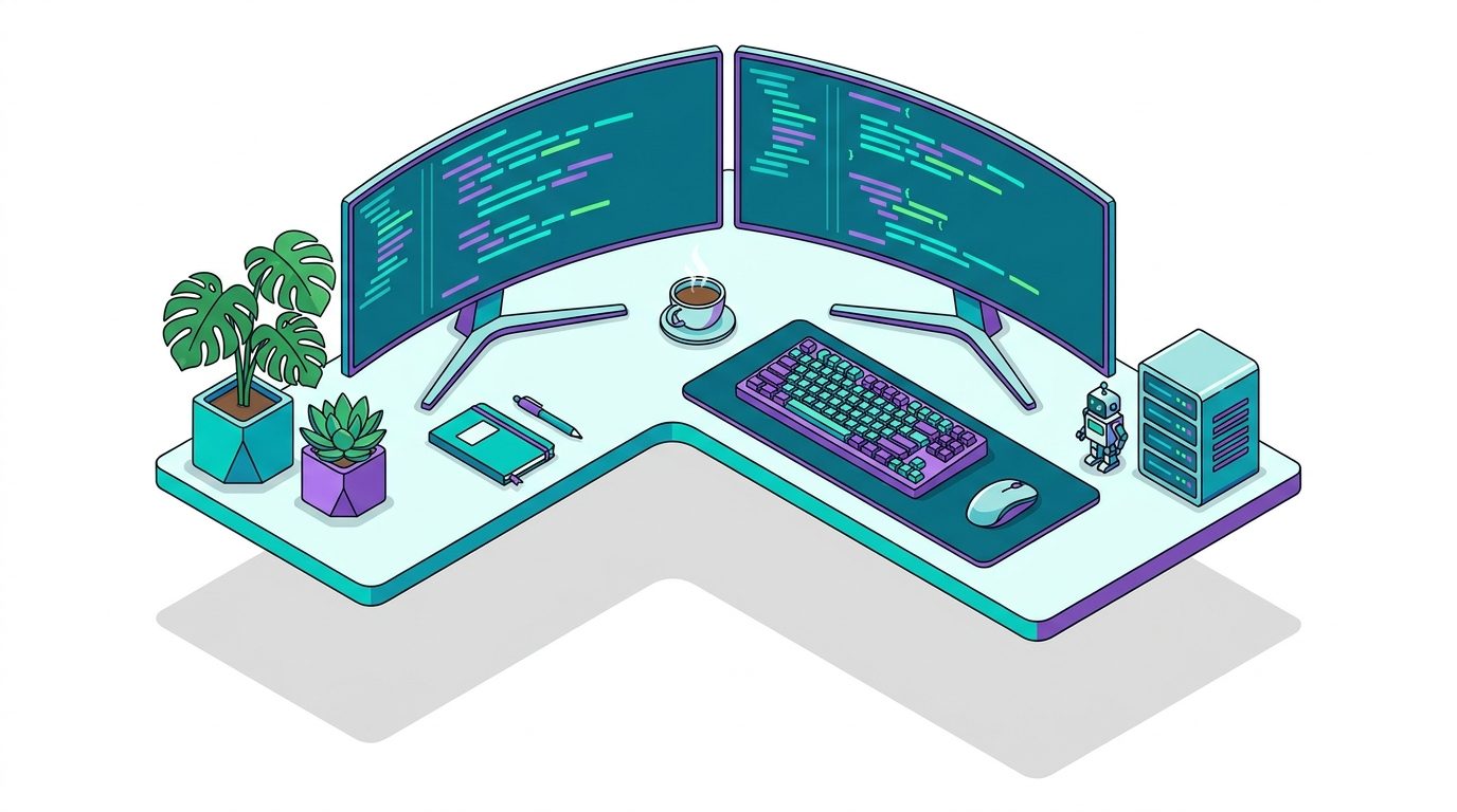Isometric Workspace Illustrator: Generate Polished Tech Visuals with One Prompt Template