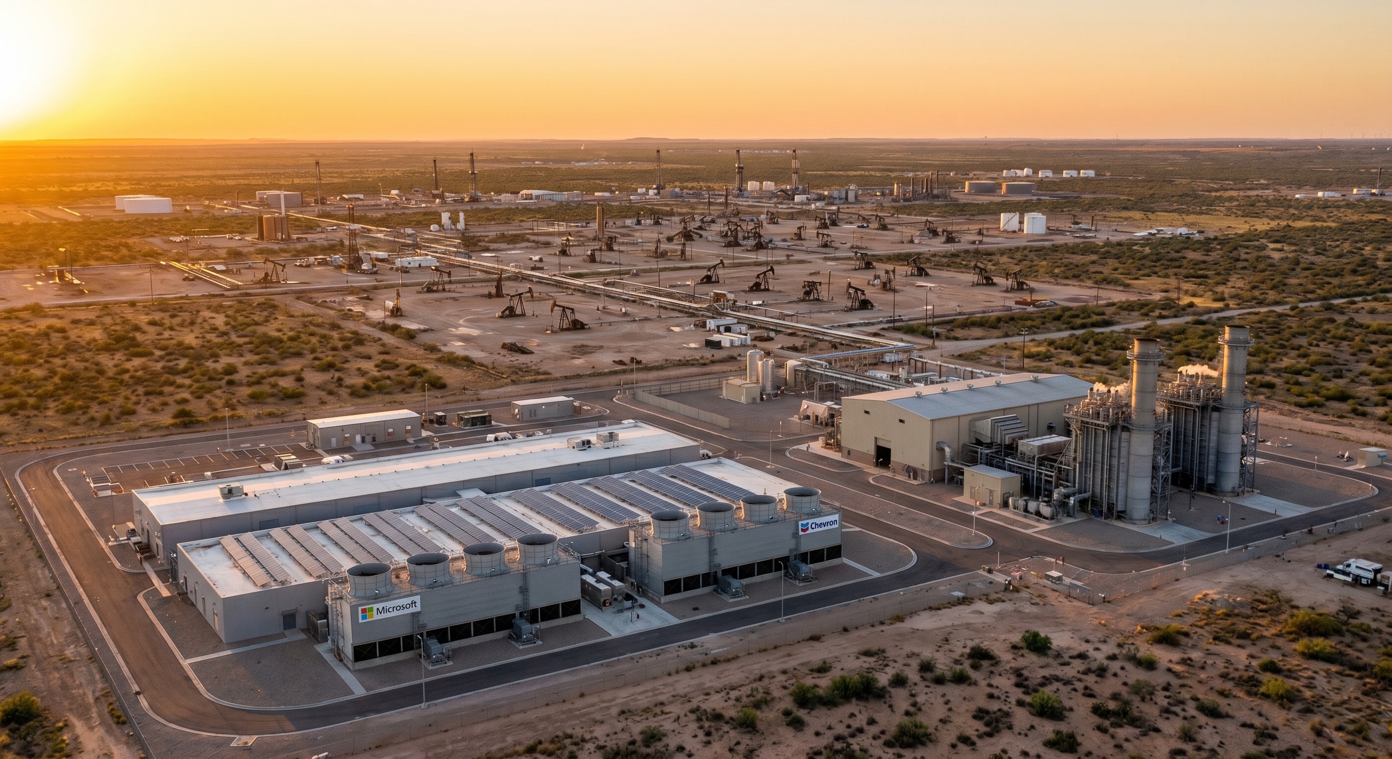 Microsoft and Chevron Sign 20-Year Deal to Power a 2.67 GW West Texas AI Data Center