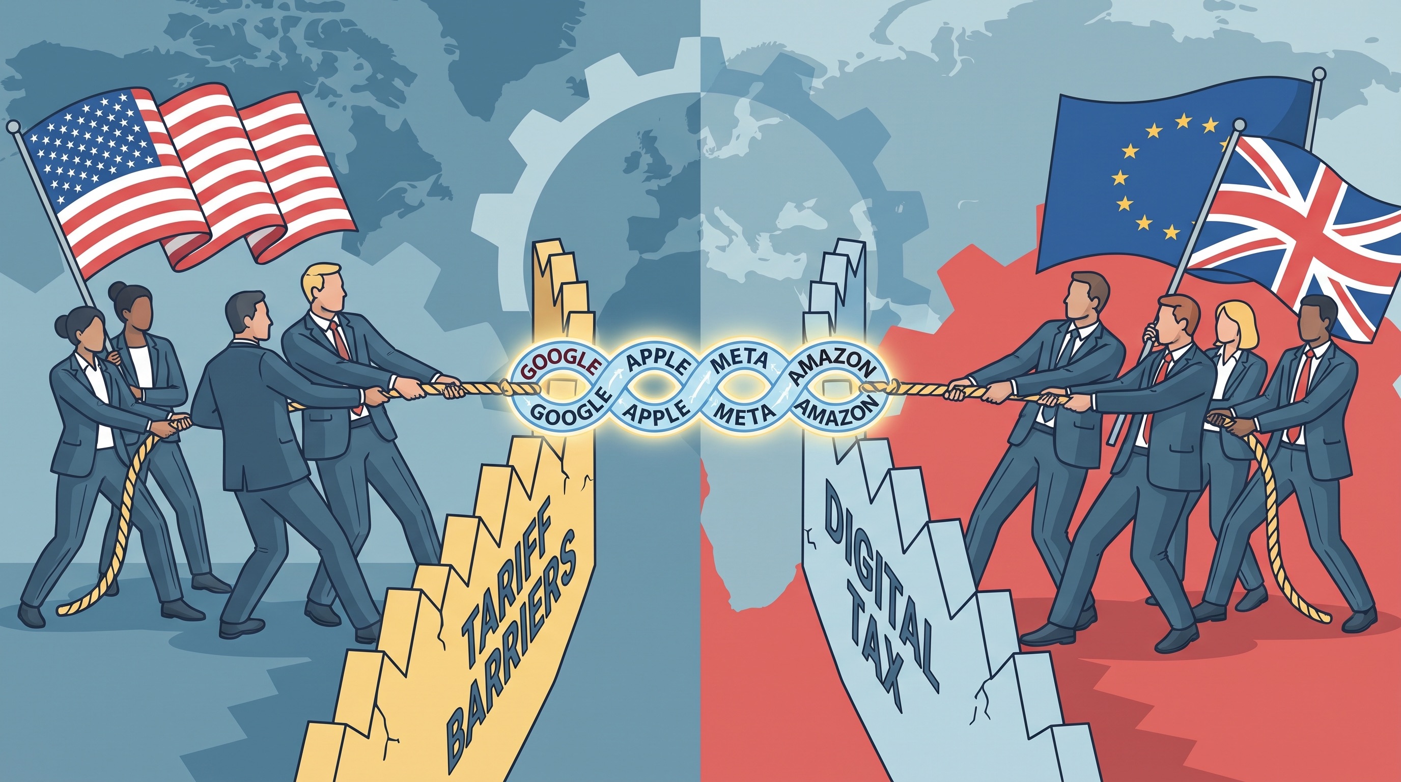 Trump Threatens 100% Tariffs on Any Country That Taxes US Tech Giants